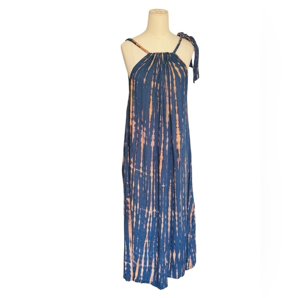 LE SALTY LABEL - Elegant Blue Tie-Dye Maxi Dress Size S/M - Picture 4 of 9